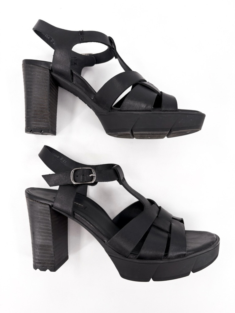 PAUL GREEN Raven Platform Sandal in Black Leather 7.5 - Picture 6 of 14